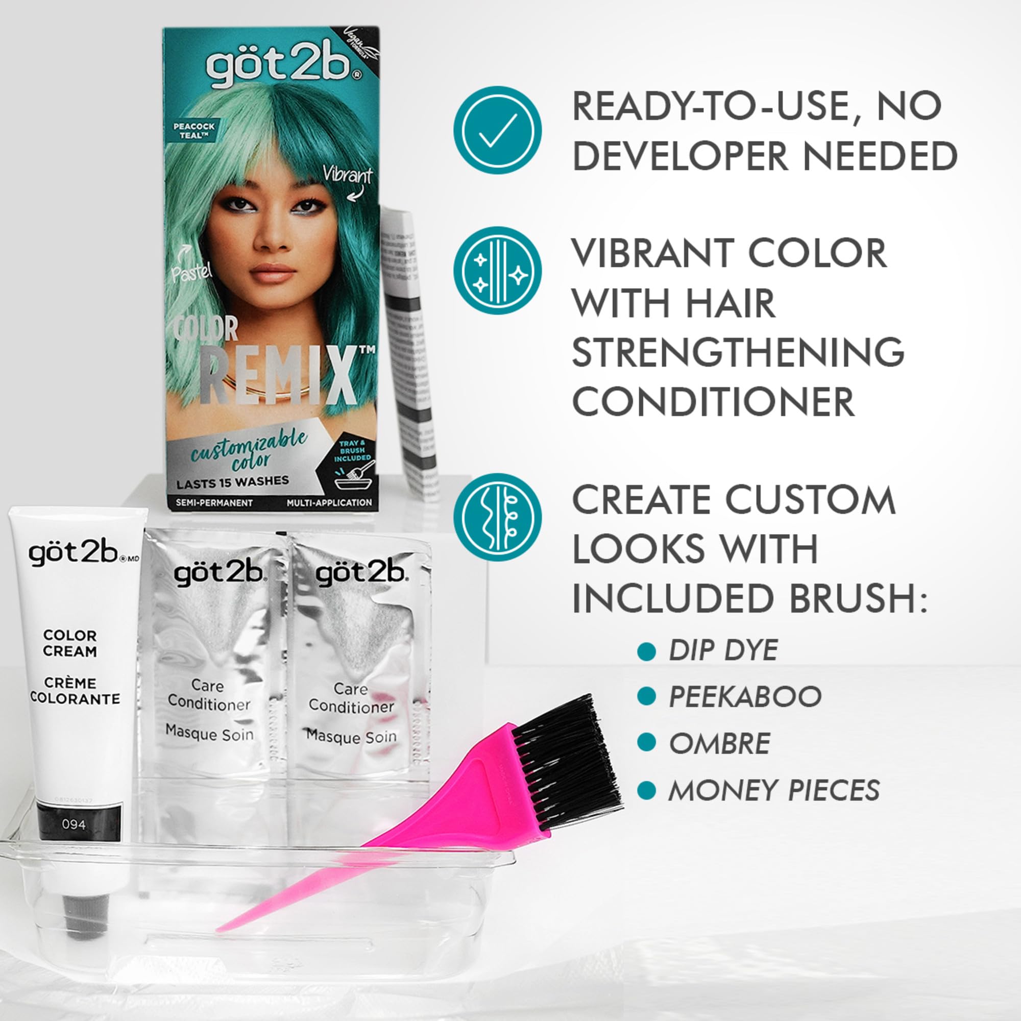Amazon.com : Got2b Color Remix, Customizable Semi-Permanent Hair